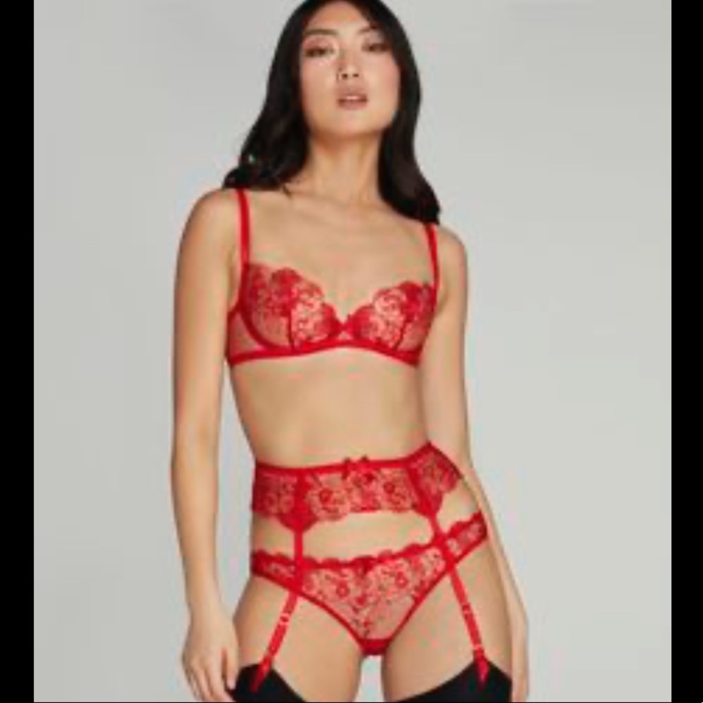 NWT Agent Provocateur Henrieta Red Bra and Thong or Brief Set
